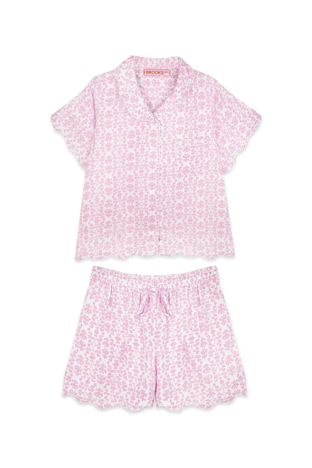 Scalloped Pajama Short Set