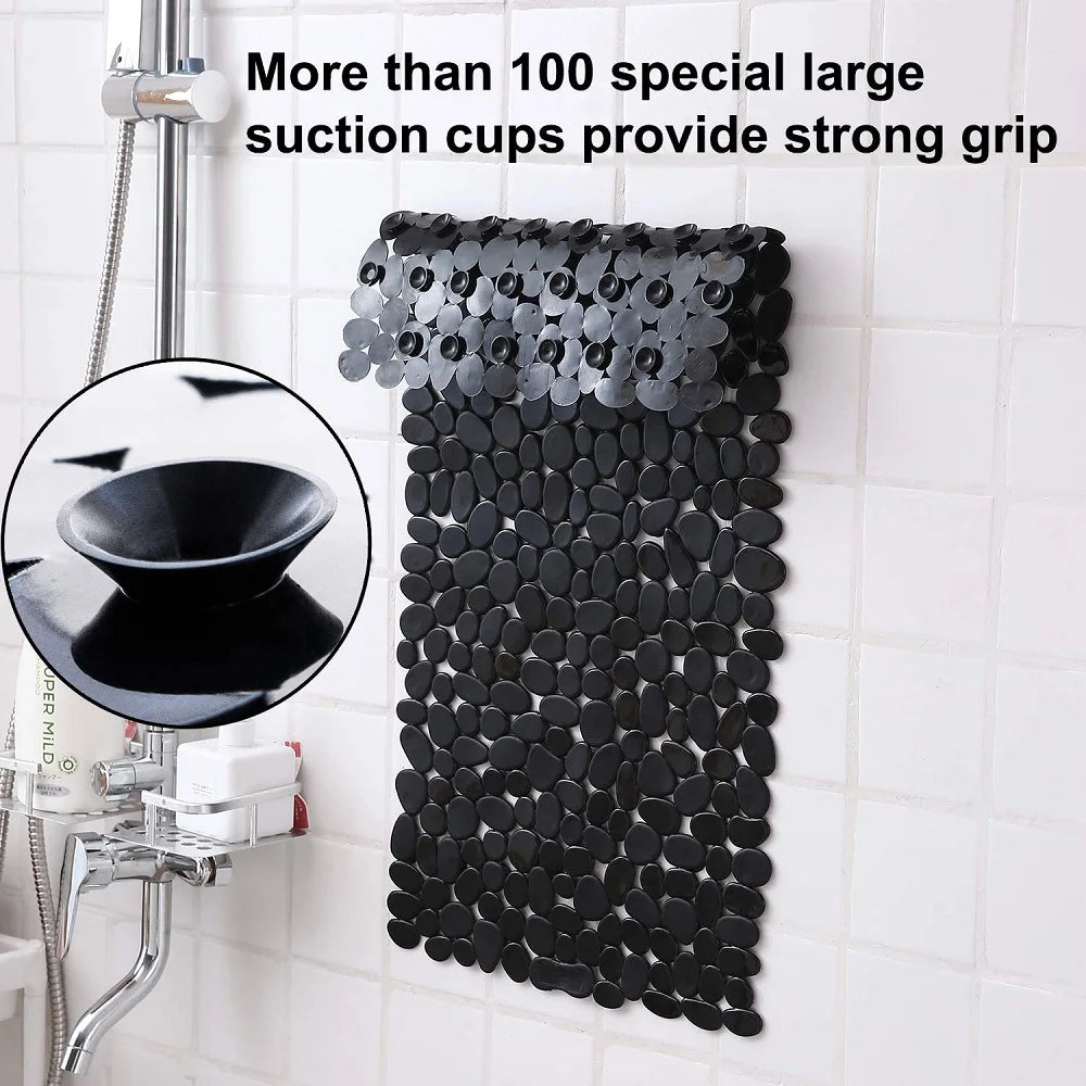 Non-Slip Bath and Shower Mat with Pebble Design