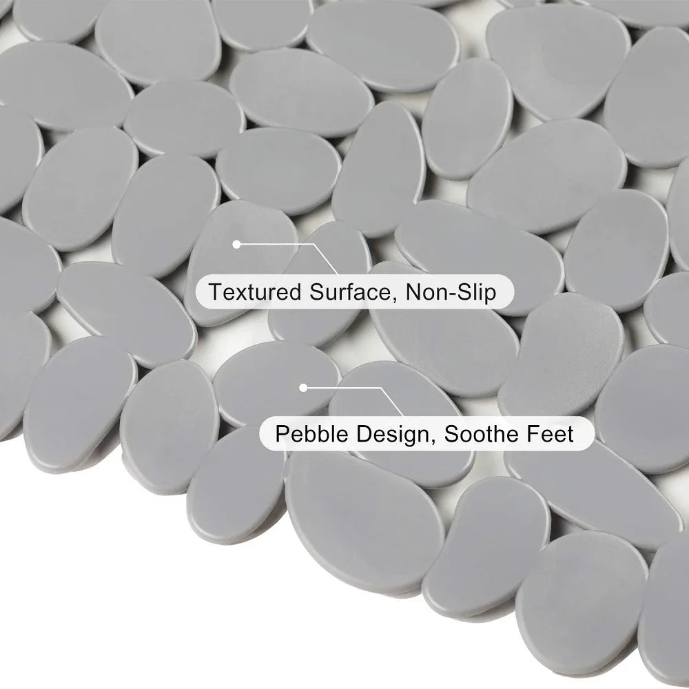Non-Slip Bath and Shower Mat with Pebble Design