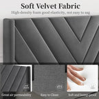 Queen Upholstered Platform Bed Frame with Tufted Headboard