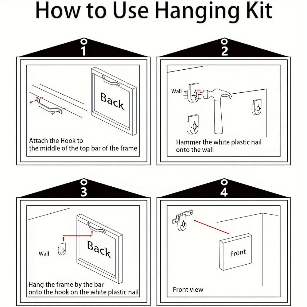 Large Abstract Art on Canvas with Solid Wood Frame