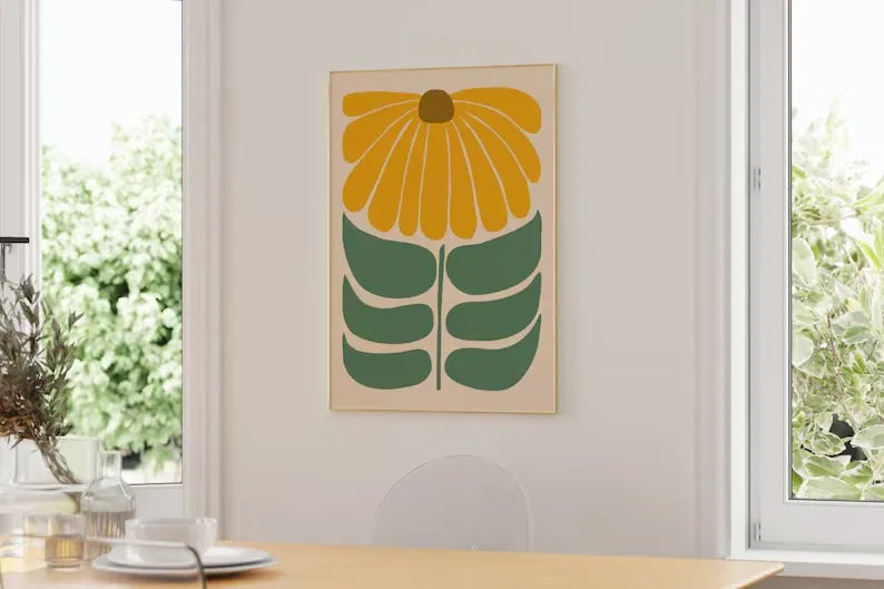 Sunflower Art Print on Canvas, Unframed