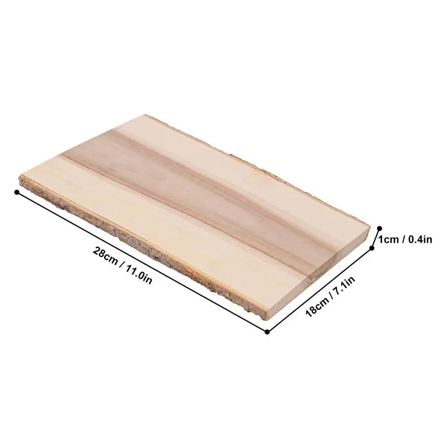 5-Pack Unfinished Wood Planks with Live Edge Bark