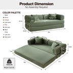 5-in-1 Modular Convertible Sofa Sleeper and Lounger with Structural Frame