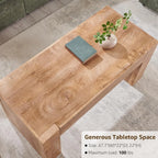 Modern Solid Wood Coffee Table with Hidden Storage Drawer