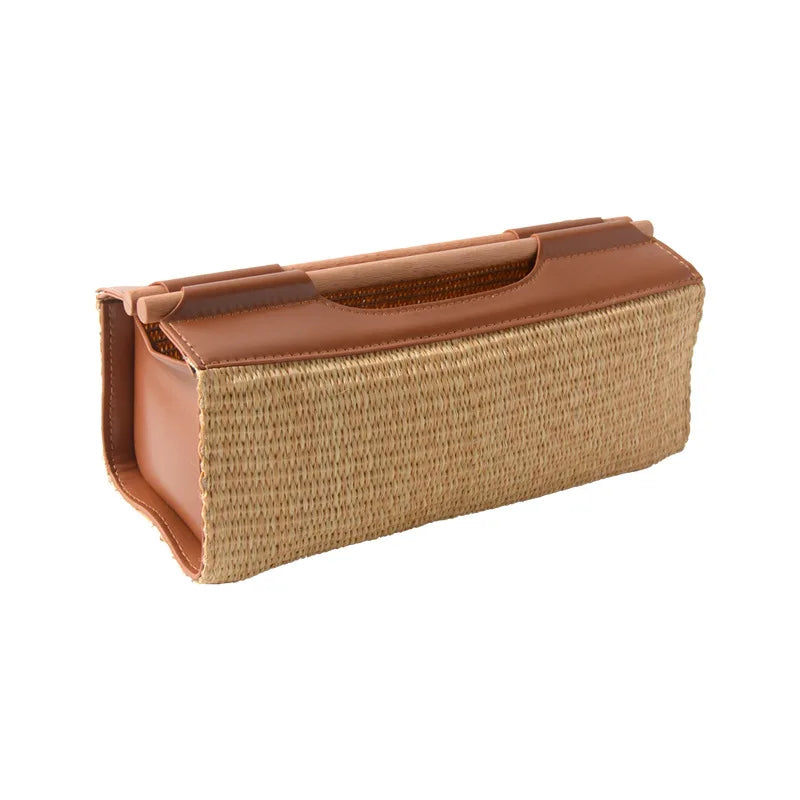Rattan & Leather Desktop Accessories
