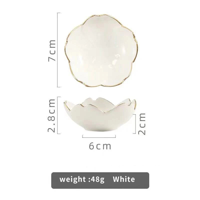 Japanese Sakura Ceramic Dish
 Cherry Blossom Kawaii Plate Sauce Dish Flower Bowl for Kitchen Sauce Vinegar Dishes