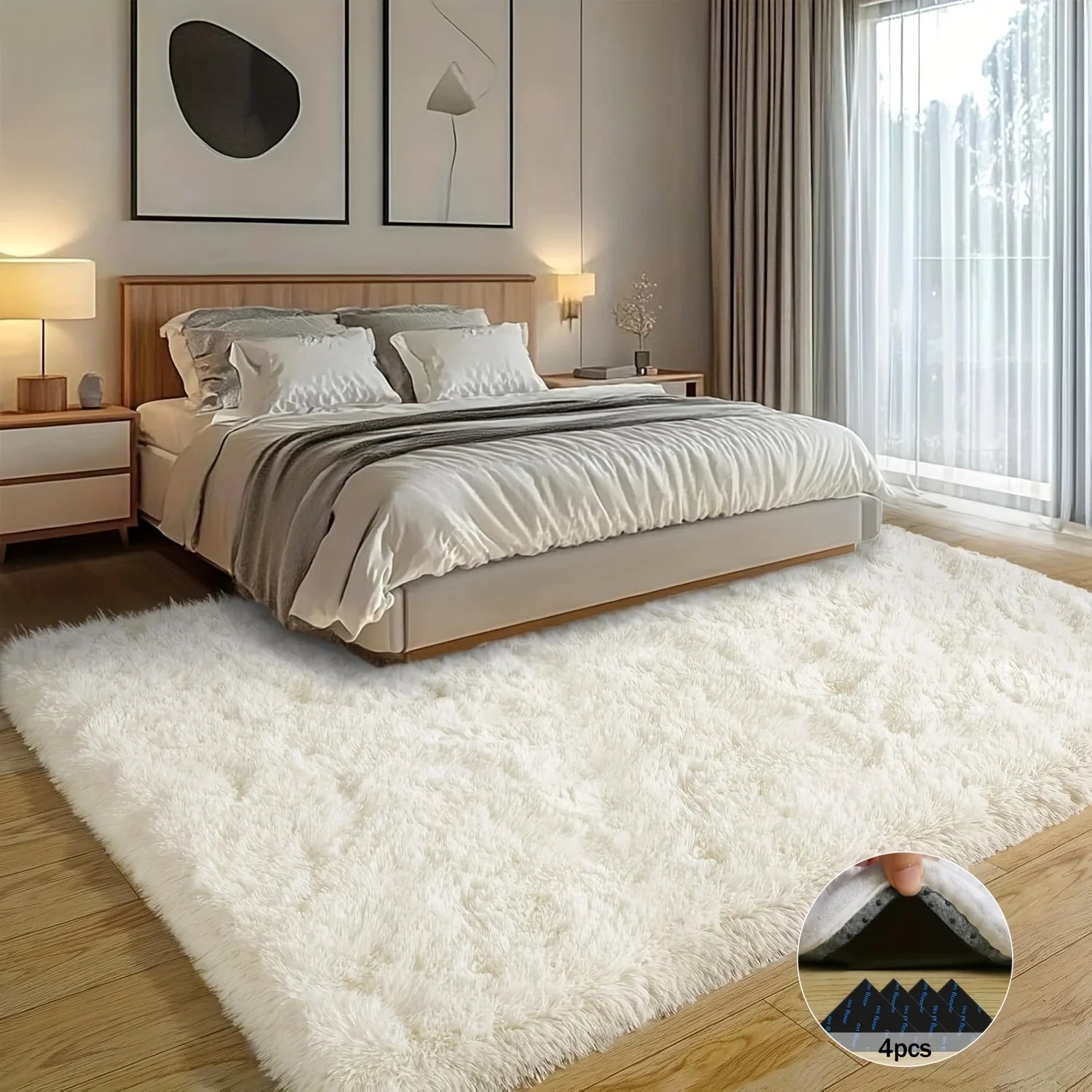 Modern Shag Rug with Non-slip Bottom