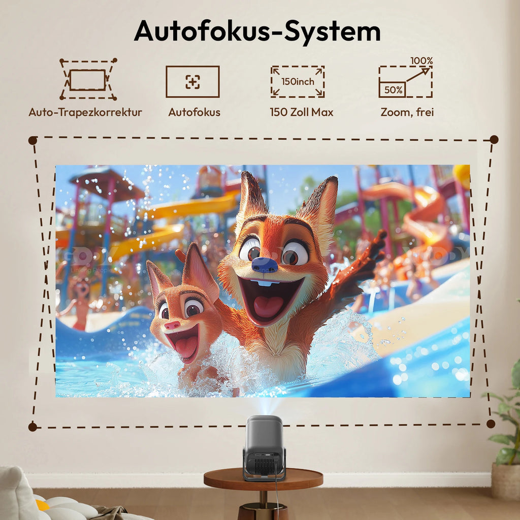 4K Portable Short Throw Projector