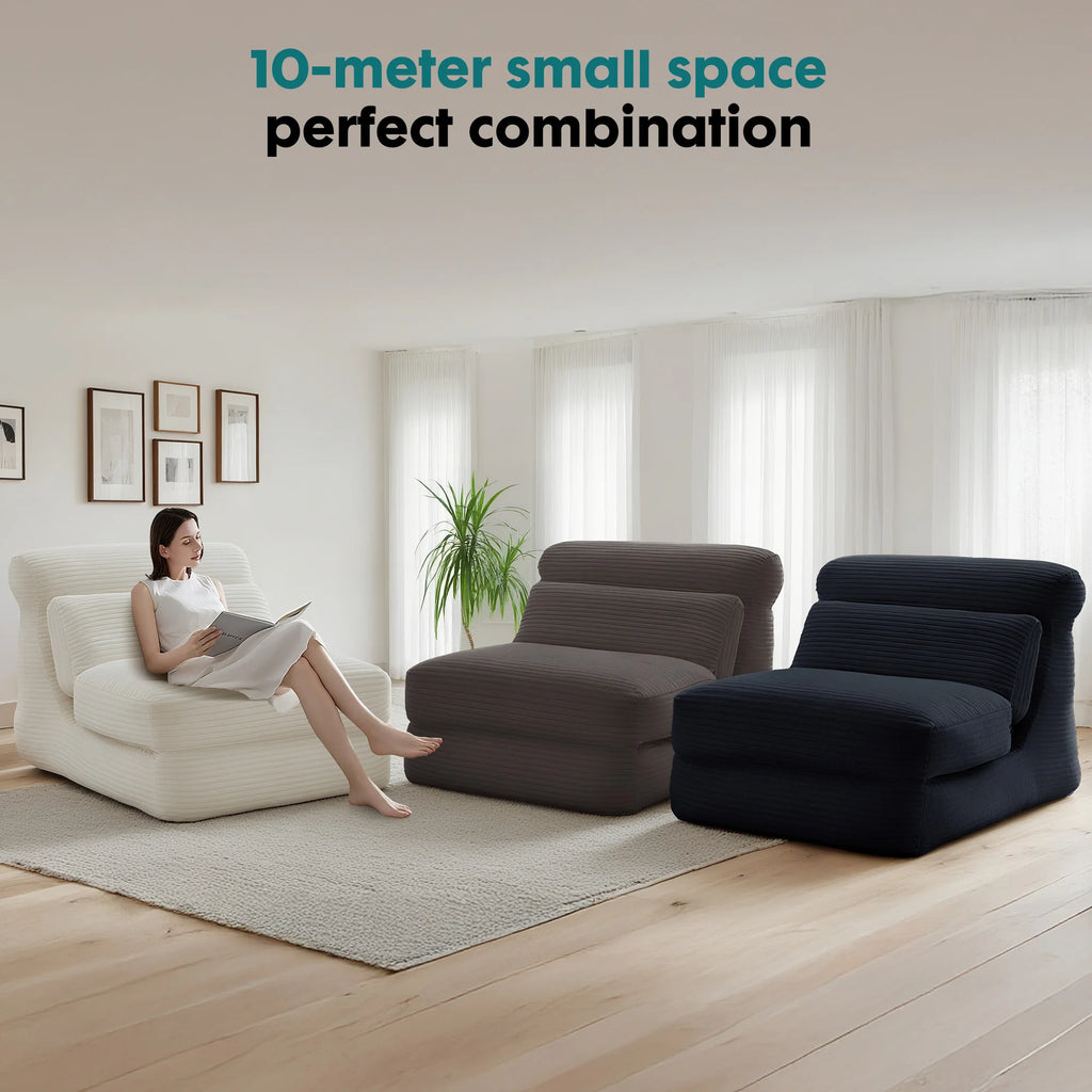 Convertible 3-in-1 Sofa Bed and Comfy Chair with Lumbar Support