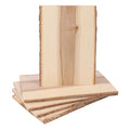 5-Pack Unfinished Wood Planks with Live Edge Bark