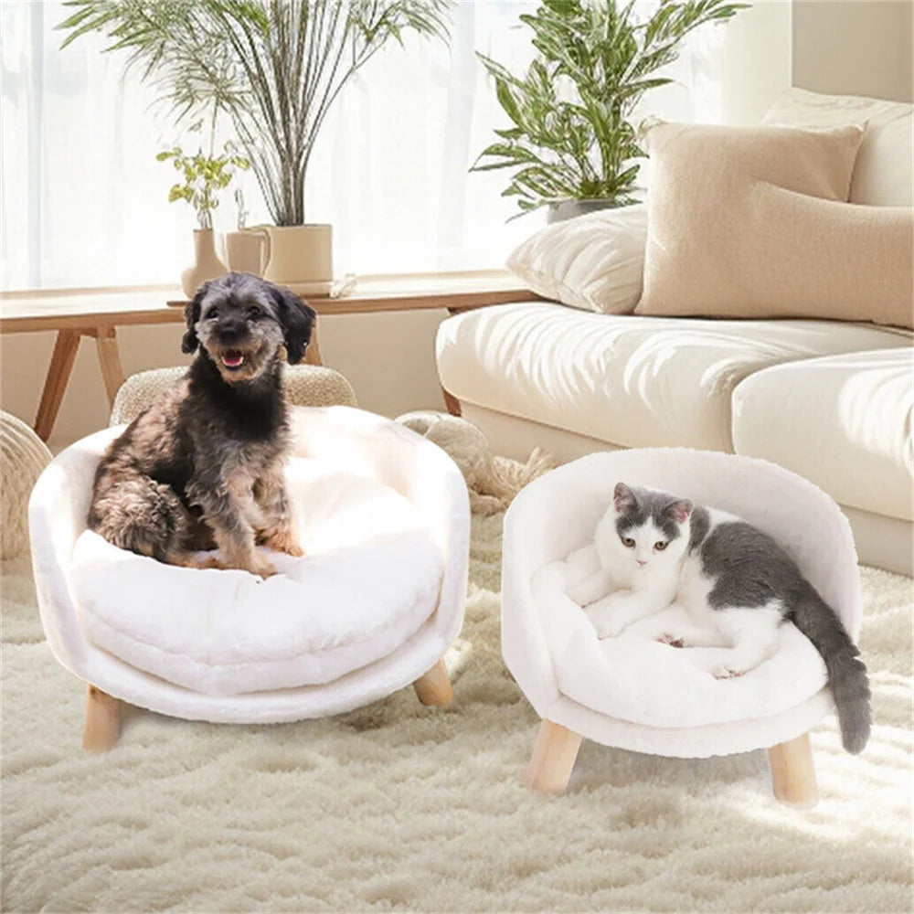 Ultra Soft Elevated Dog Cat Sofa Bed Couch Pet Puppy Chair Backrest Stool Seat Lounger with Removable Waterproof Padded Cushion
Elevated Pet Bed with Backrest