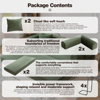 5-in-1 Modular Convertible Sofa Sleeper and Lounger with Structural Frame