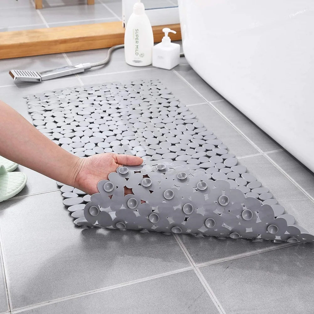 Non-Slip Bath and Shower Mat with Pebble Design
