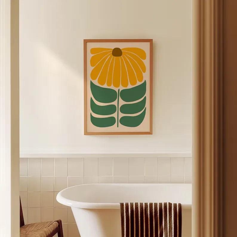 Sunflower Art Print on Canvas, Unframed