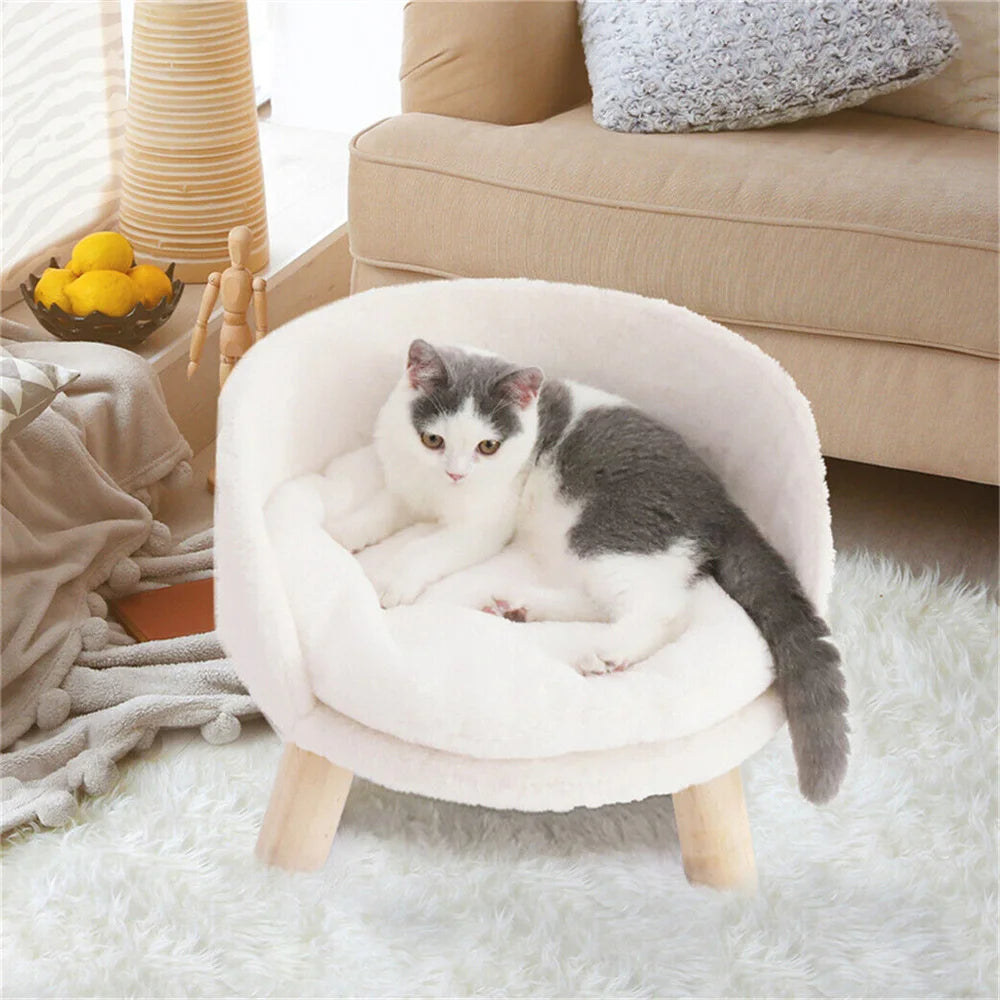 Ultra Soft Elevated Dog Cat Sofa Bed Couch Pet Puppy Chair Backrest Stool Seat Lounger with Removable Waterproof Padded Cushion
Elevated Pet Bed with Backrest
