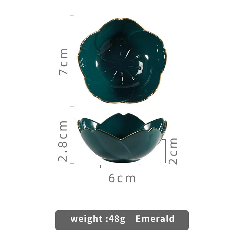 Japanese Sakura Ceramic Dish
 Cherry Blossom Kawaii Plate Sauce Dish Flower Bowl for Kitchen Sauce Vinegar Dishes