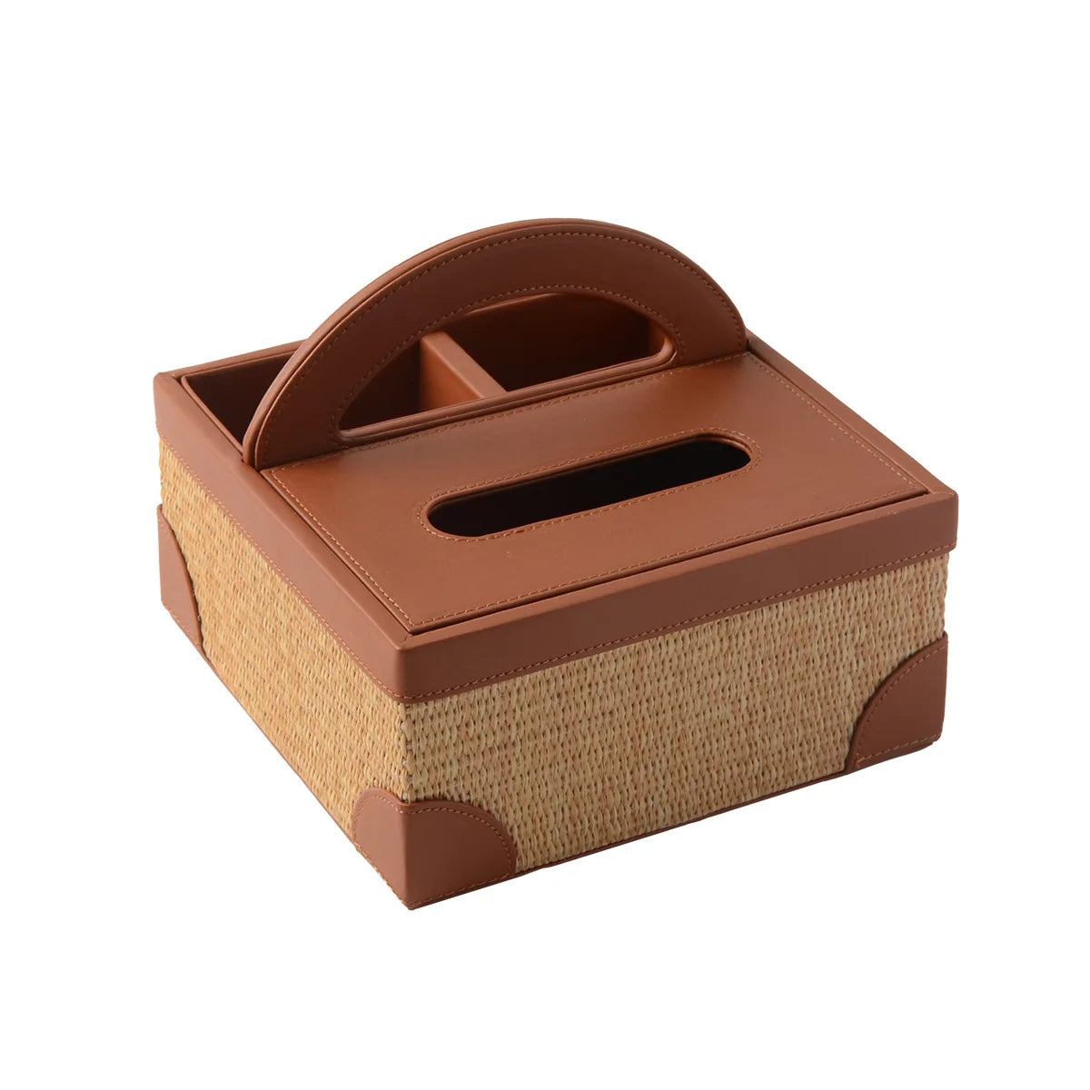 Rattan & Leather Desktop Accessories
