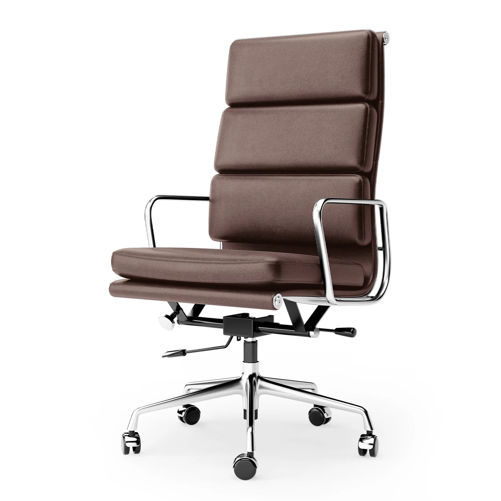 Padded-back Ergonomic Office Chair with Lumbar Support, Mid-back or High-back