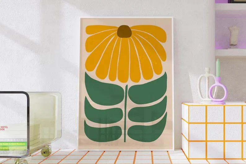 Sunflower Art Print on Canvas, Unframed