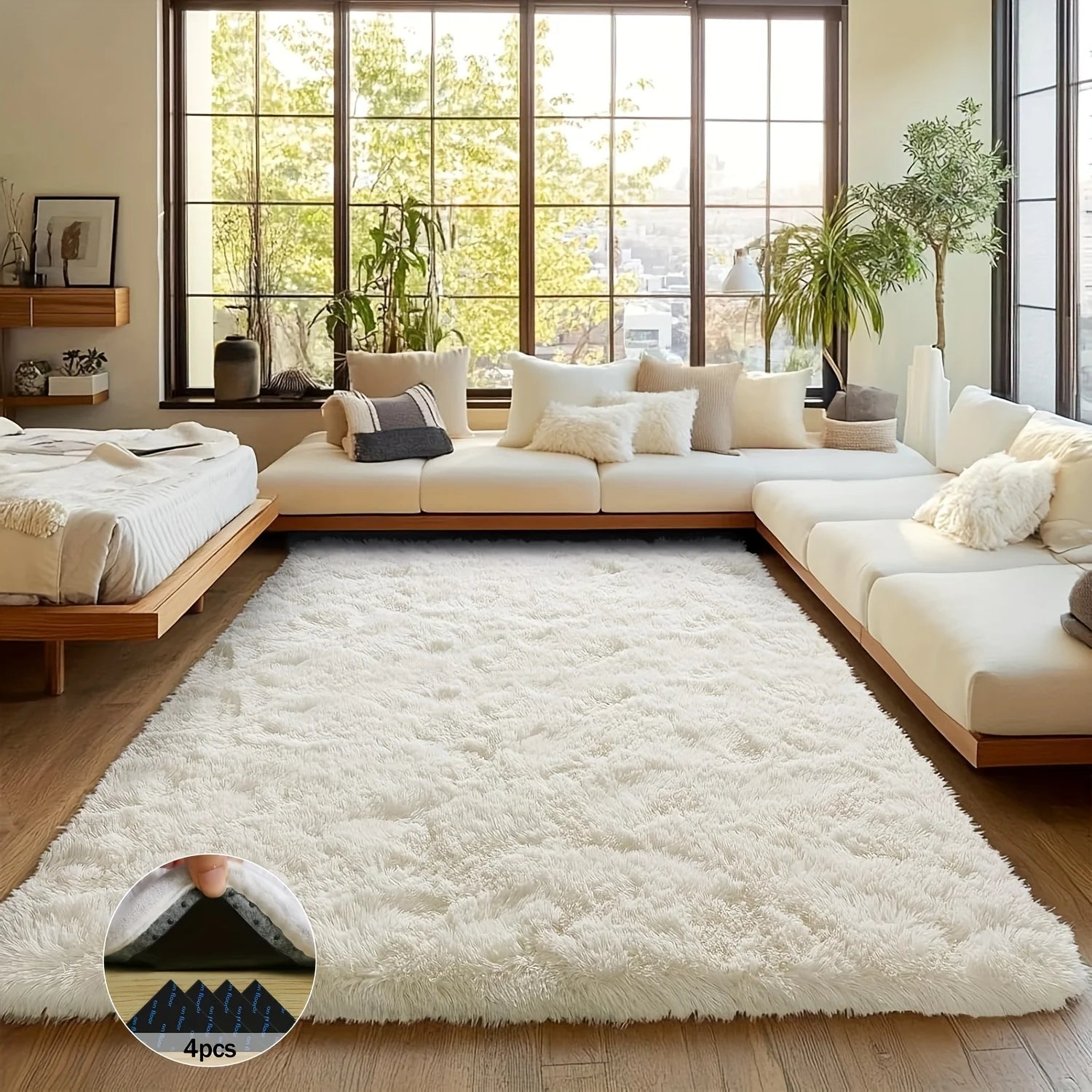 Modern Shag Rug with Non-slip Bottom
