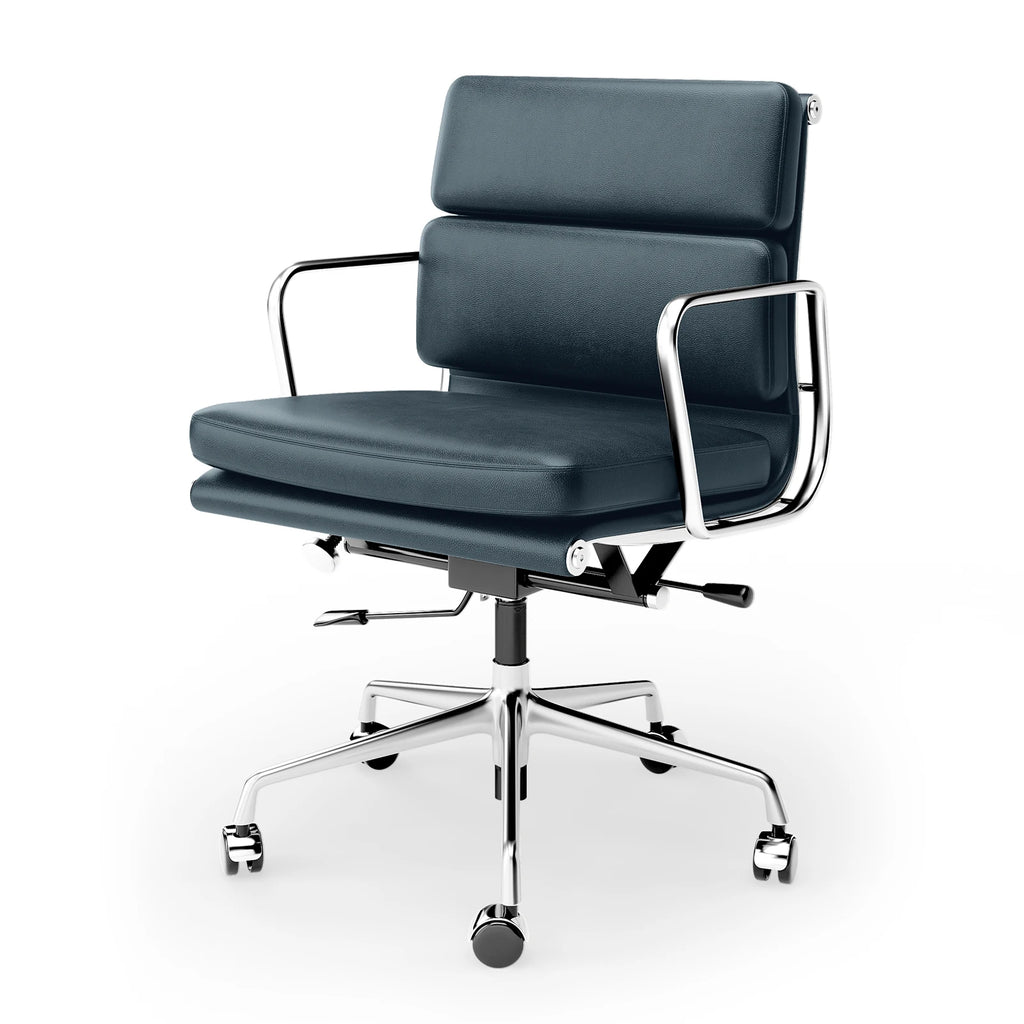 Padded-back Ergonomic Office Chair with Lumbar Support, Mid-back or High-back