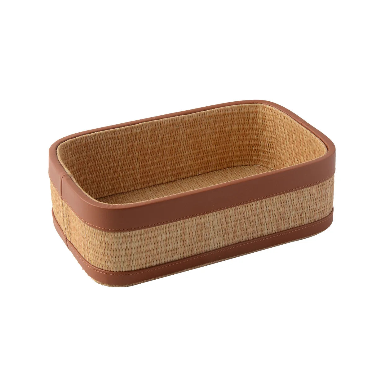 Rattan & Leather Desktop Accessories