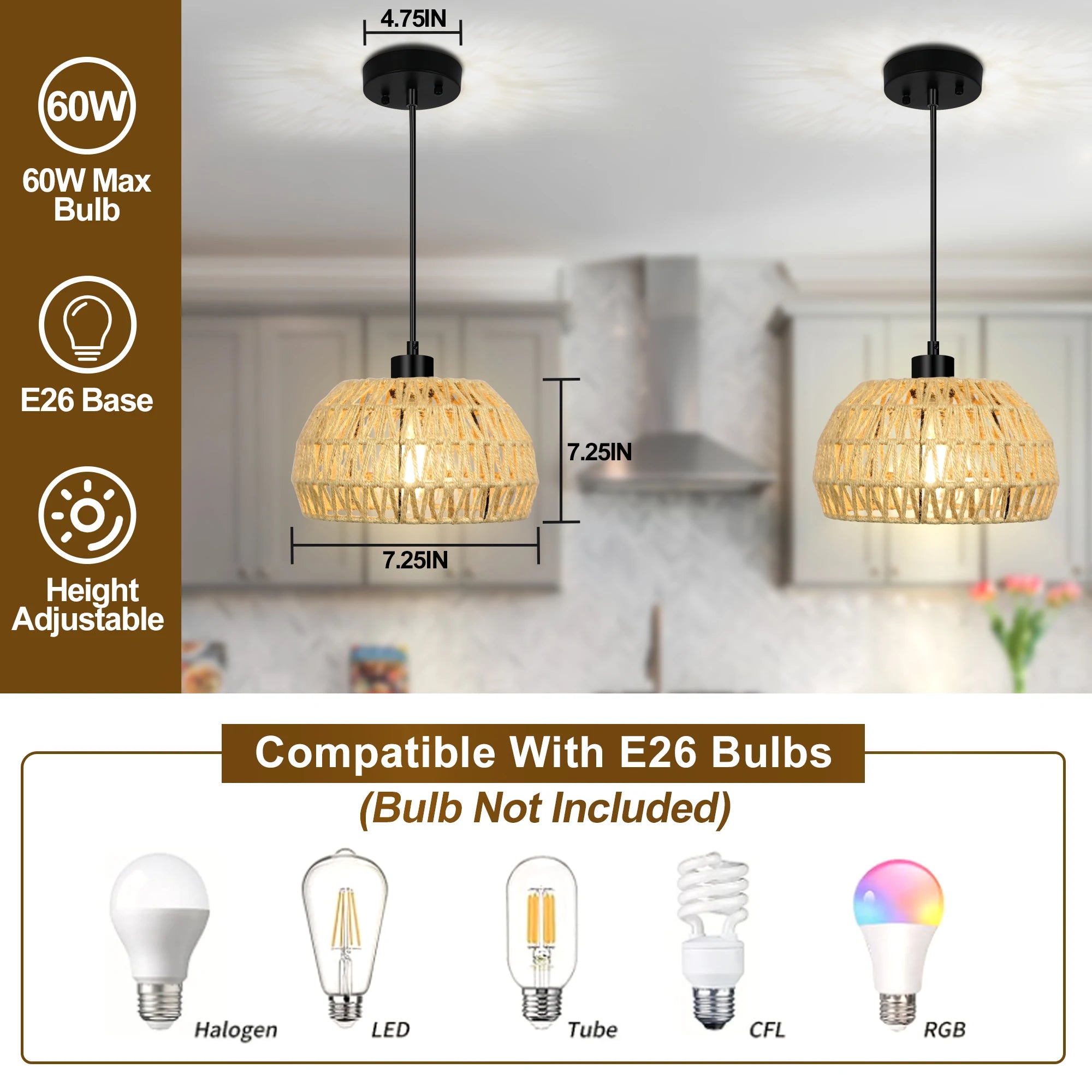 Rattan Woven Pendant Light