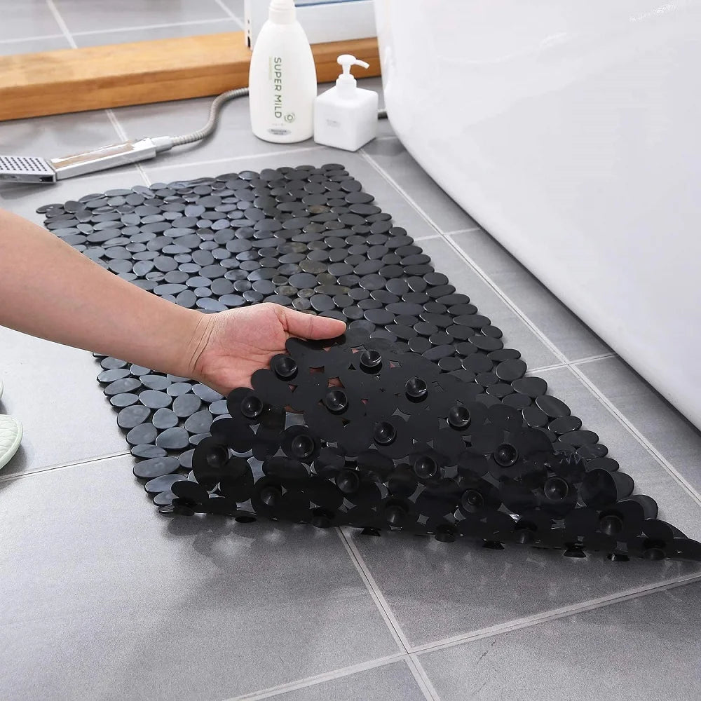 Non-Slip Bath and Shower Mat with Pebble Design