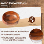 10-Piece Small Acacia Wood Bowls