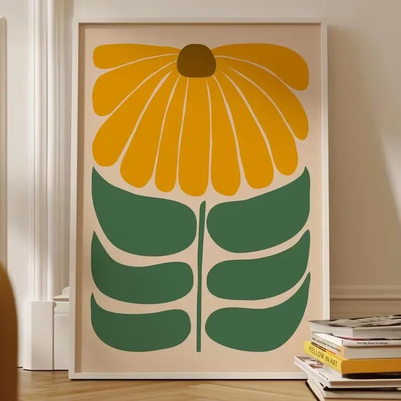 Sunflower Art Print on Canvas, Unframed