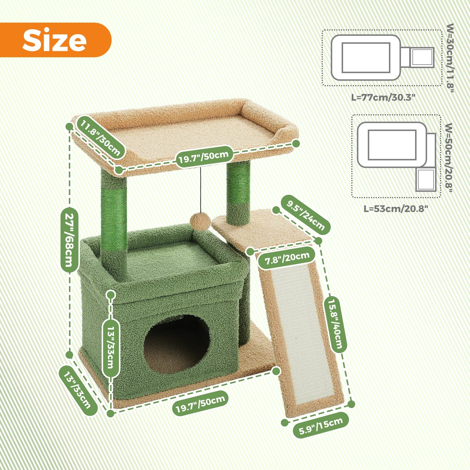 2-level Cat Tower with Sisal Scratching Post and Pad