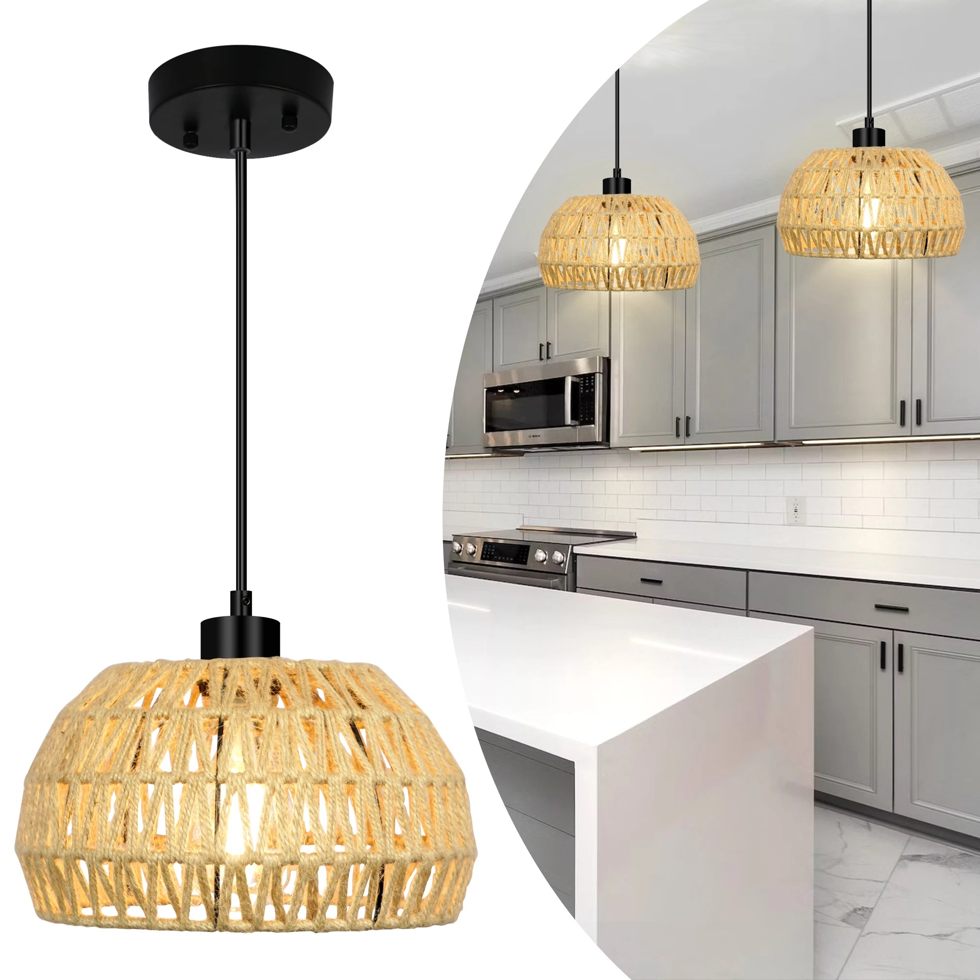 Rattan Woven Pendant Light