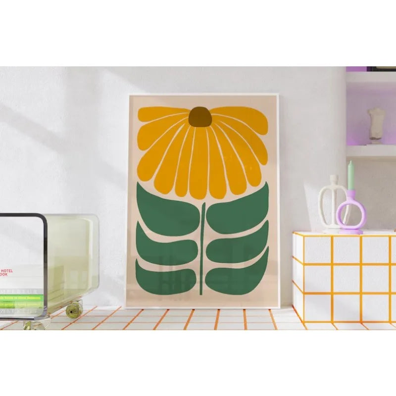 Sunflower Art Print on Canvas, Unframed