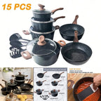 15 Pc Hammered Nonstick Cookware Set