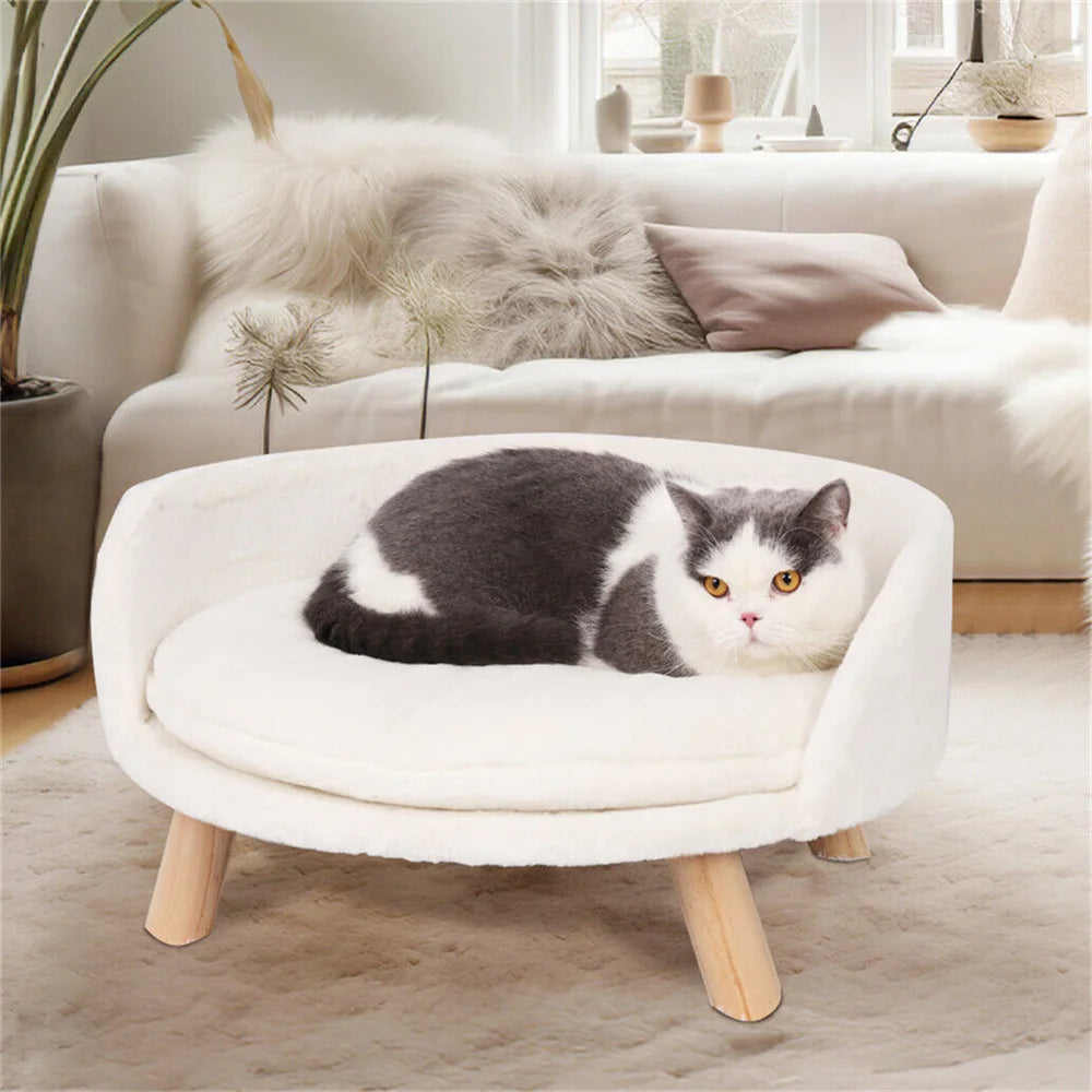 Ultra Soft Elevated Dog Cat Sofa Bed Couch Pet Puppy Chair Backrest Stool Seat Lounger with Removable Waterproof Padded Cushion
Elevated Pet Bed with Backrest