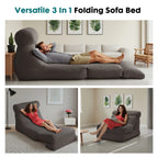 Convertible 3-in-1 Sofa Bed and Comfy Chair with Lumbar Support