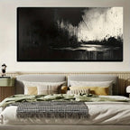 Large Abstract Art on Canvas with Solid Wood Frame