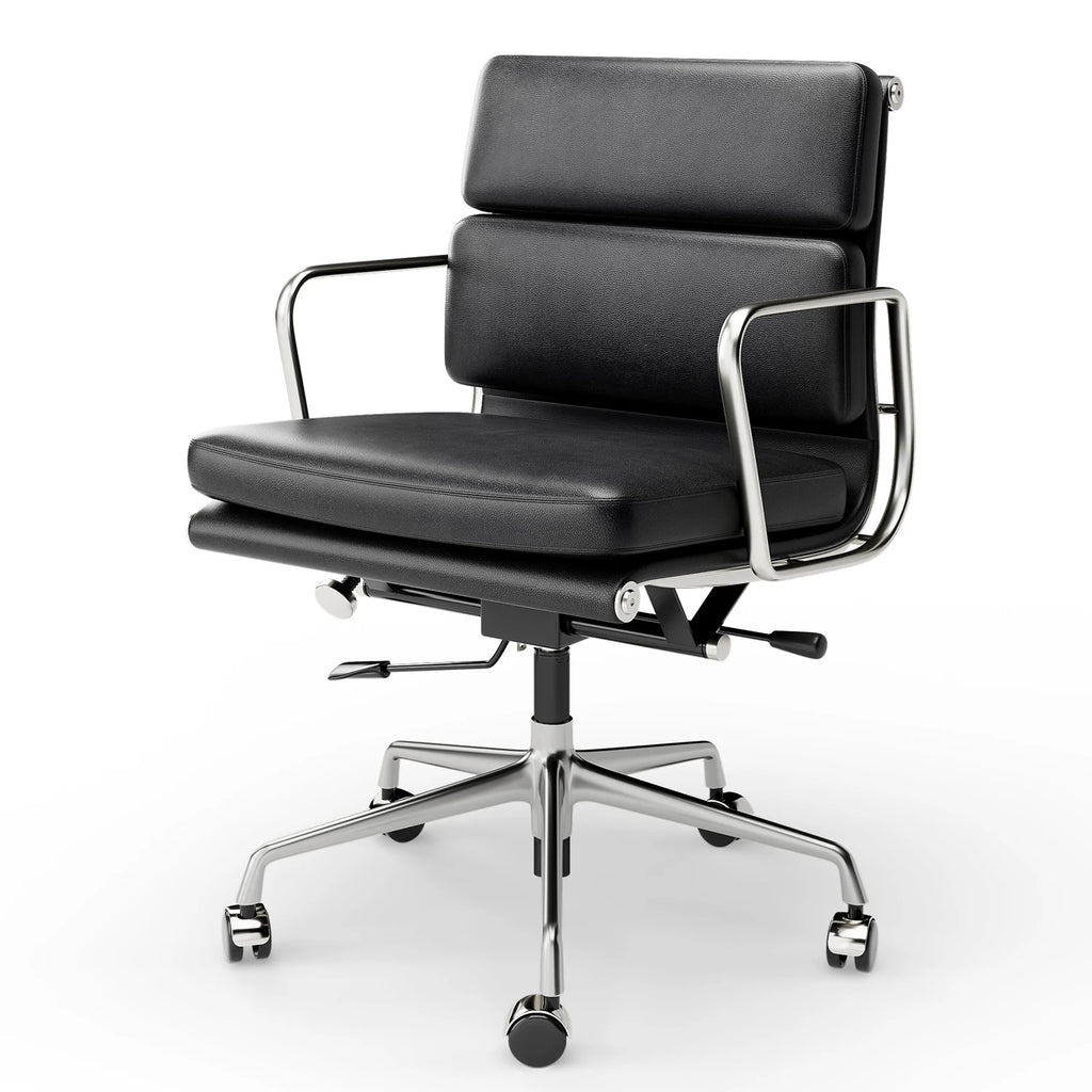 Padded-back Ergonomic Office Chair with Lumbar Support, Mid-back or High-back