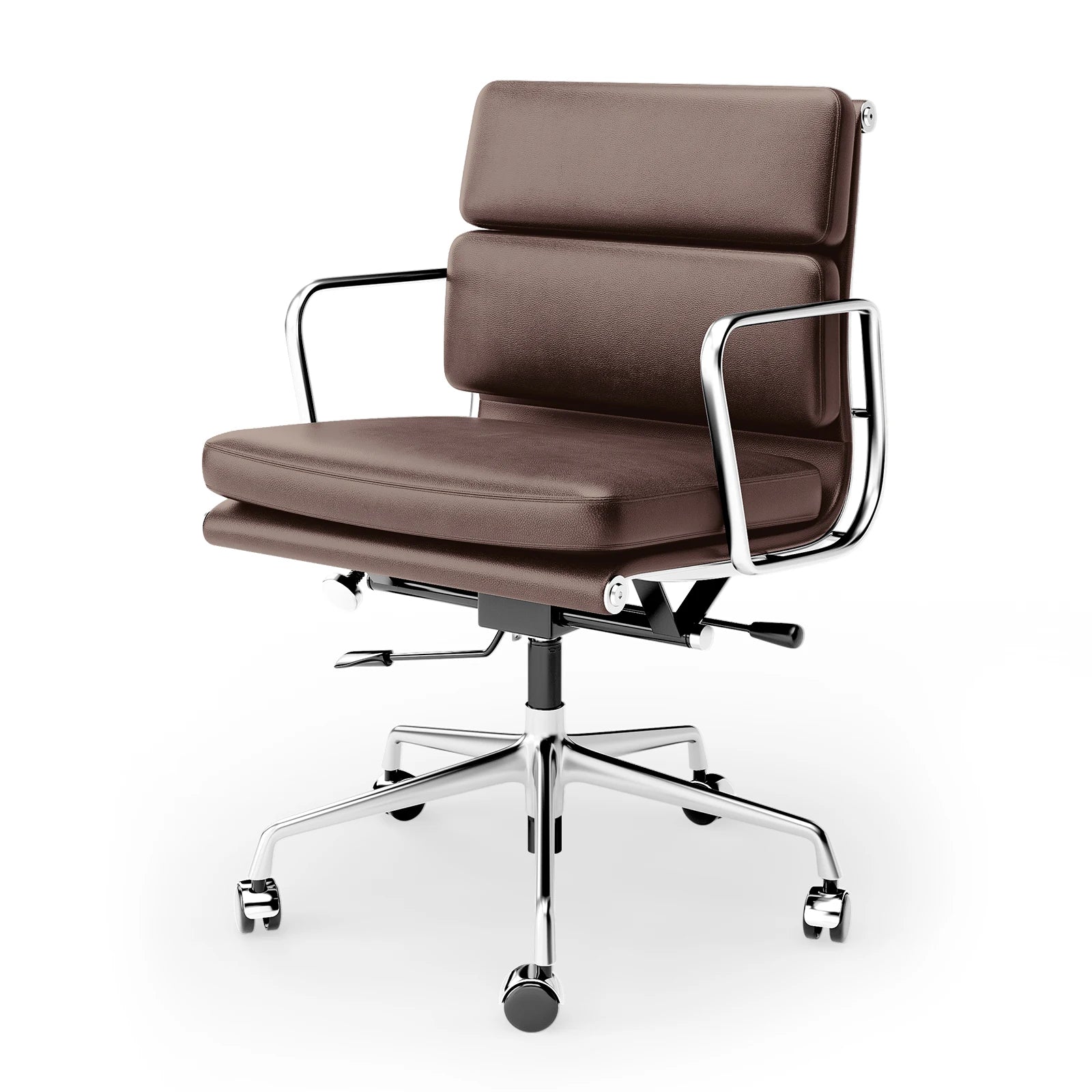 Padded-back Ergonomic Office Chair with Lumbar Support, Mid-back or High-back