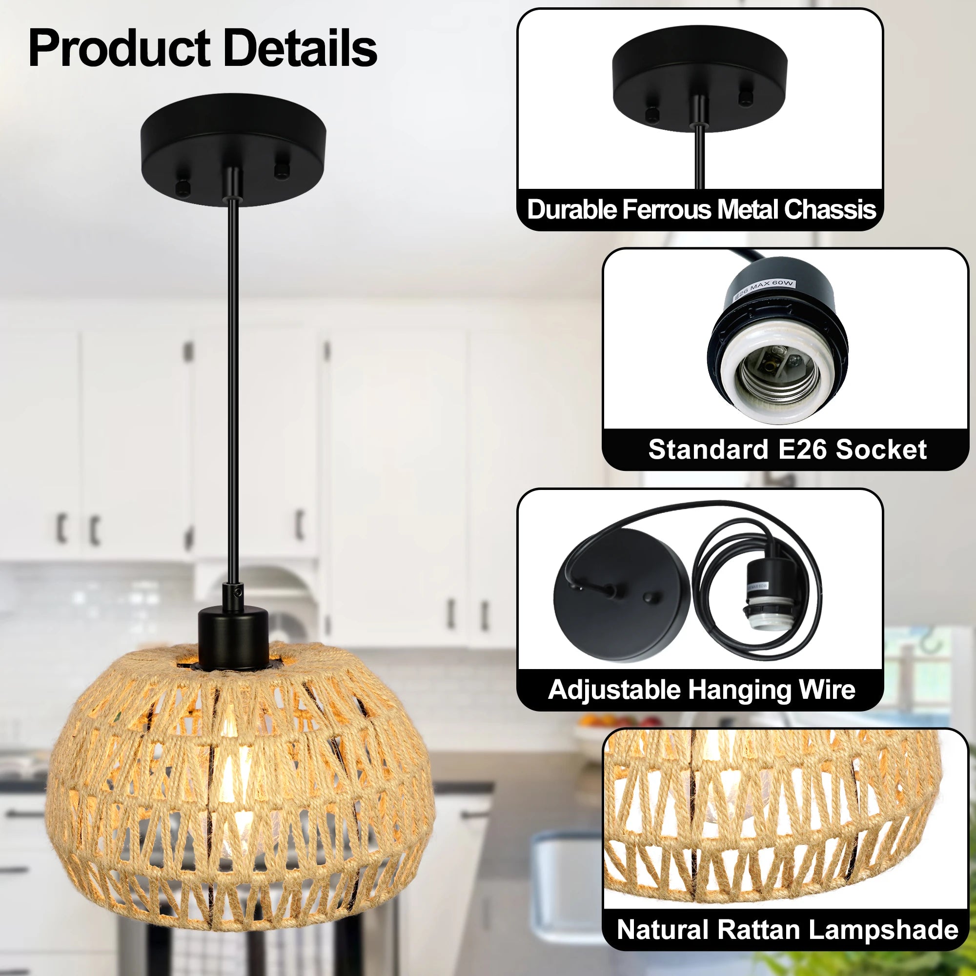 Rattan Woven Pendant Light