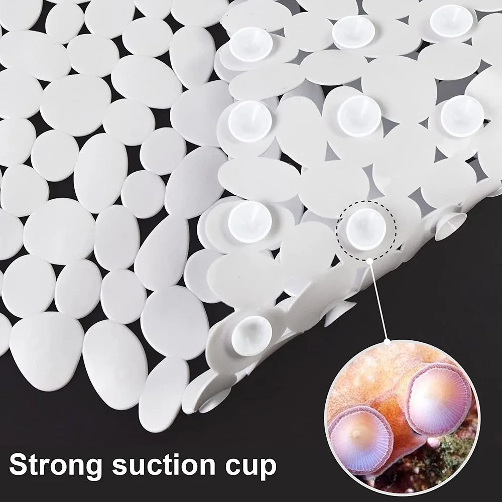 Non-Slip Bath and Shower Mat with Pebble Design