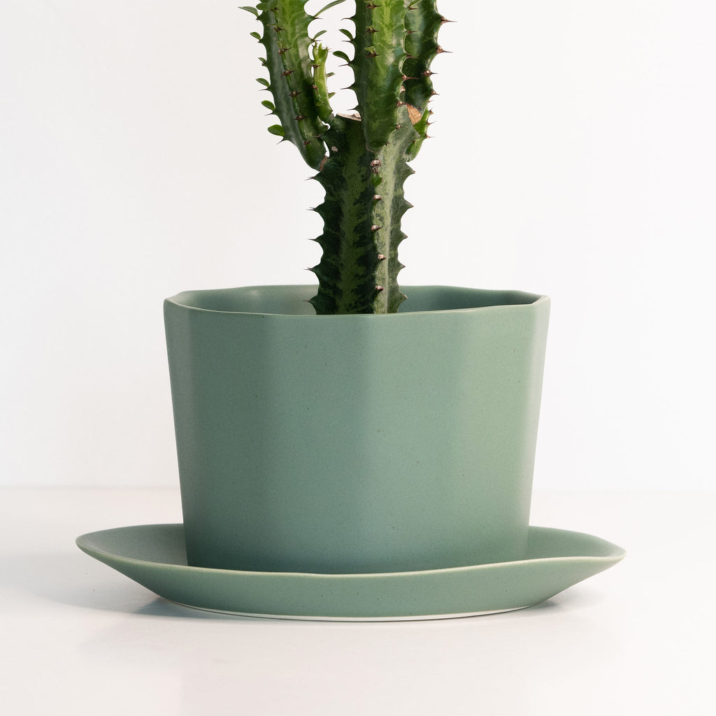 Geometric Oval Handmade Porcelain Planter